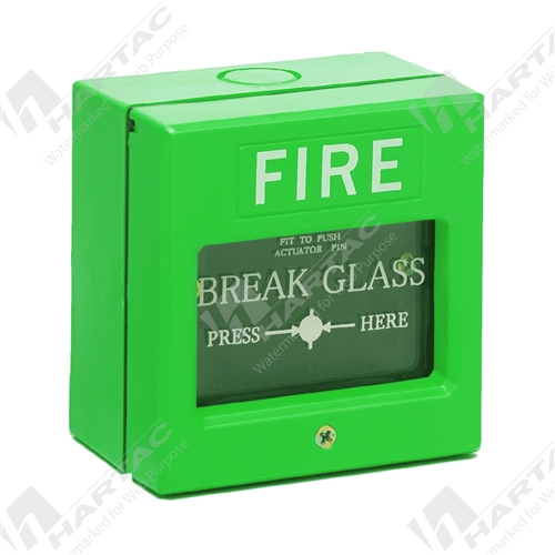 Surface Mount Break Glass Call Point (w/out Polycarb Flap) 86*86*56mm Green