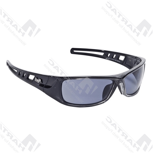 Mack Safety Spectacle Double Black Silver Frame Smoke Polarised Len (Pk of 12 Pairs)