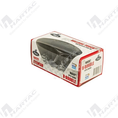 Mack Safety Spectacle Double Black Silver Frame Smoke Polarised Len (Pk of 12 Pairs)