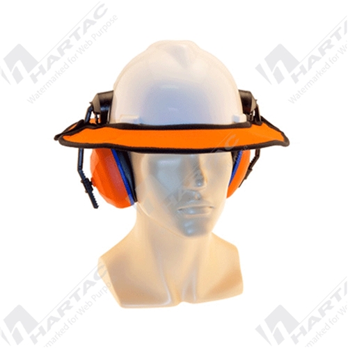 Hard Hat Brim Double Sided /w Brimlock Earmuff Version Orange/Black