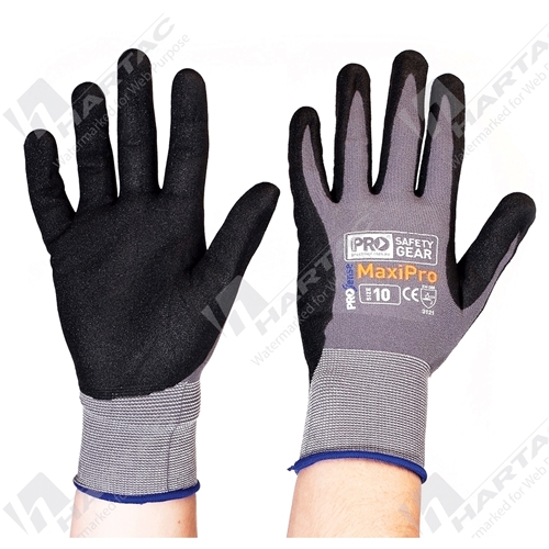 ProSense MaxiPro Glove Nitrile Dip Nylon/Lycra Shell Size 10 Pk12