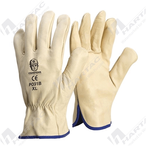 Frontier Glove Leather Rigger Beige Size L (Pack of 12 Pairs)