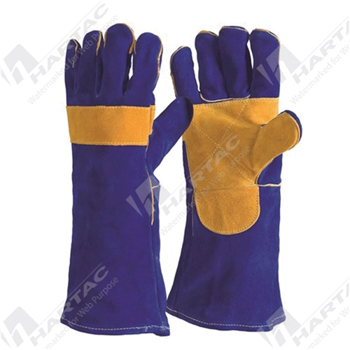 Frontier Glove - Welder Blue With Reinforced Palm Gauntlet (Pack of 12 Pairs)