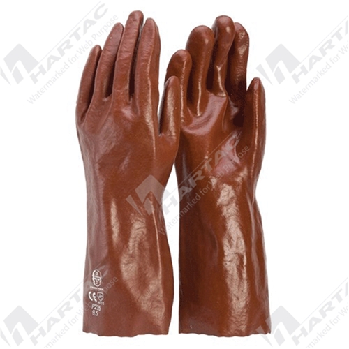 Frontier Glove PVC Red 35cm Single Dip Size L (Pk of 12 Pairs)