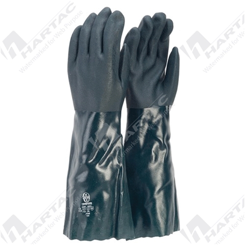Frontier Glove PVC Green 45cm Double Dip Size L (Pk of 12 Pairs)