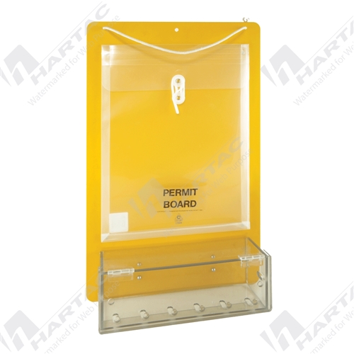 Permit Control Board with Clear Lock Box - 8 Holes For Padlocks