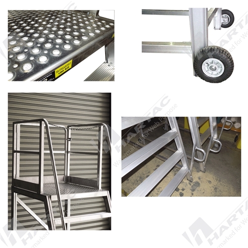 RapidStep HD Work Platform 5 Step Ladder 800*800 Platform Area 1400H*1310L*1000W