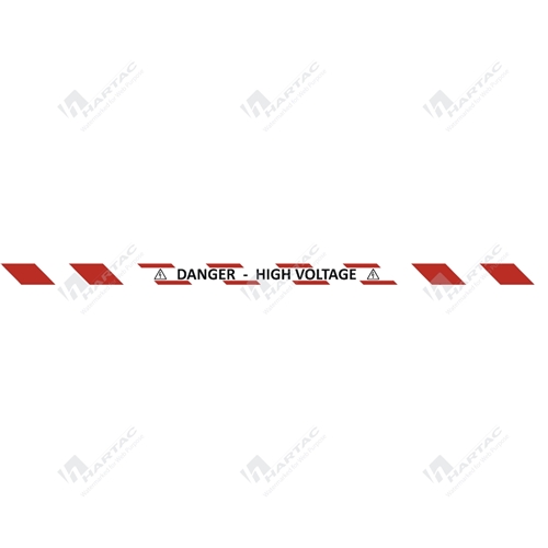 20m Retractable Safety Barrier w/ Red/White Stripe Danger High Voltage w/ SS316 Clip