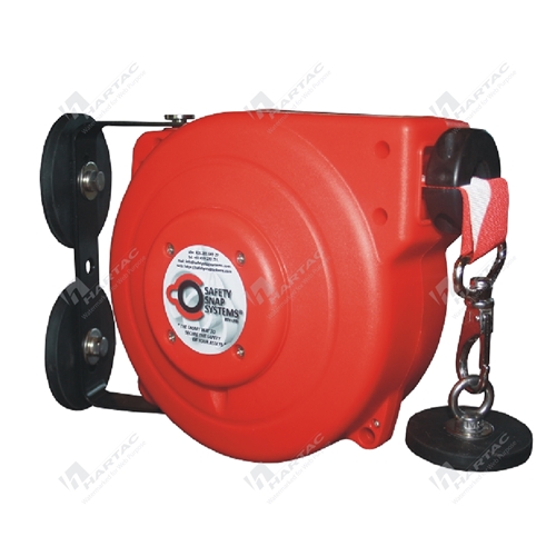 9m Retractable Safety Barrier w/ Blue/White Stripe Tape w/ Mag. Mounts