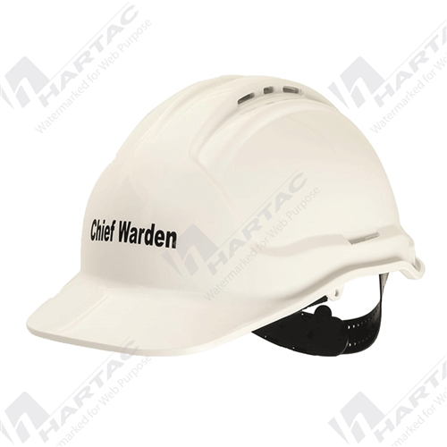 Frontier Tuffgard Hard Hat Vented w/ Chief Warden Printing White