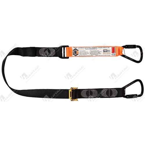 LINQ Single Adjustable Lanyard w/ 2x Triple Action Karabiner, 2m Length
