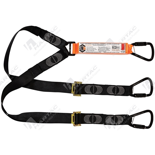 LINQ Double Adjustable Lanyard w/ 3x Triple Action Karabiner, 2m Length