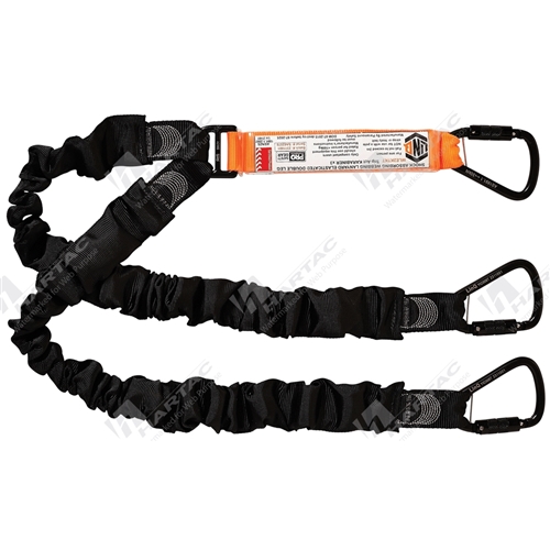 LINQ Double Elastic Lanyard w/ 3x Triple Action Karabiner, 2m Length