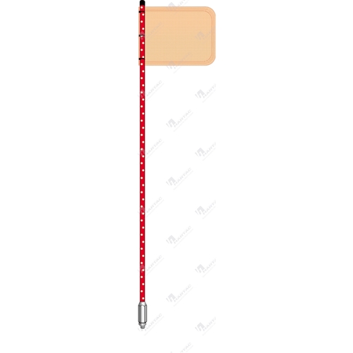 1.8M Orange Mesh Flag & Bolt On Base Red Full Pole LED Lightstick