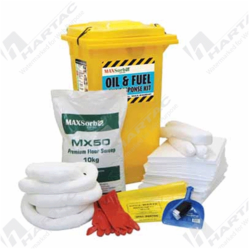 Oil & Fuel Spill Kit (Economy) in 240L Wheelie Bin