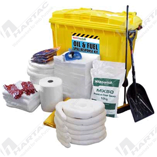 Oil & Fuel Spill Kit in 770L Wheelie Bin