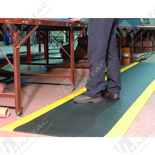 Diamond Foam Matting Black w/ Yellow Edges 900*14mm (Specify Length in M up to 18.3m)