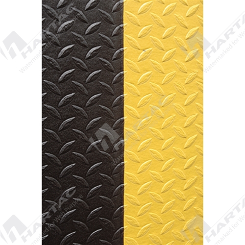 Diamond Foam Matting Black w/ Yellow Edges 900*14mm (Specify Length in M up to 18.3m)