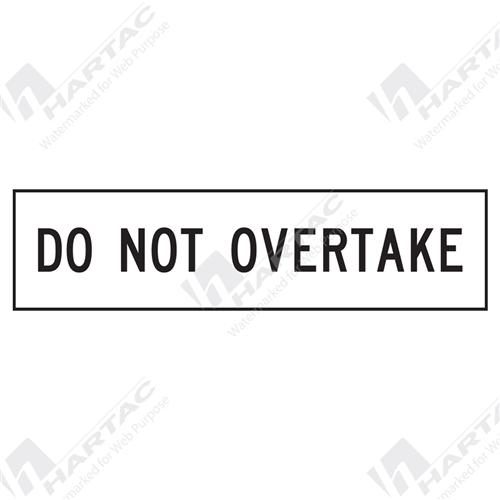 1200*300 Traff Corflute Ref CL1 Black on White Do Not Overtake