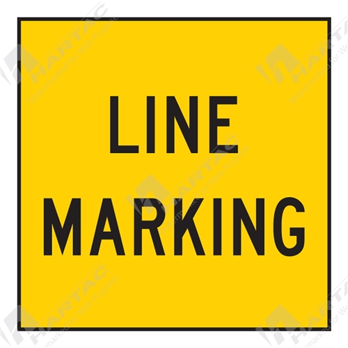600*600 Traff Corflute Ref CL1 Line Marking Black on Yellow