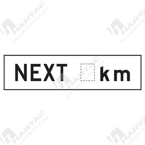 1200*300 Traff Corflute Ref CL1 Next __km Black on White (POA)