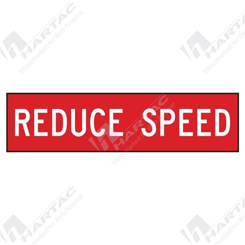 1200*300 Traff Corflute Ref CL1 White on Red Reduce Speed