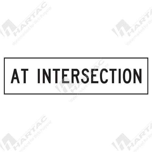 1200*300 Traff Corflute Ref CL1 At Intersection Black on White (POA)