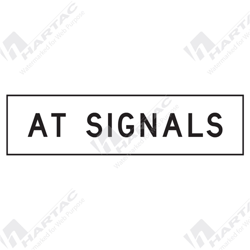 1200*300 Traff Corflute Ref CL1 At Signals Black on White (POA)