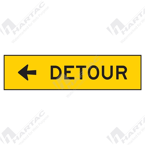 1200*300 Traff Corflute Ref CL1 Black on Yellow Detour Left