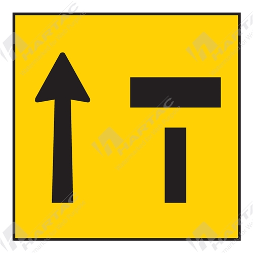 600*600 Traff Corflute Ref CL1 Black on Yellow Lane Status Right Lane Block