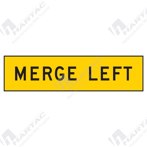 1200*300 Traff Corflute Ref CL1 Merge Left Black on Yellow (POA)