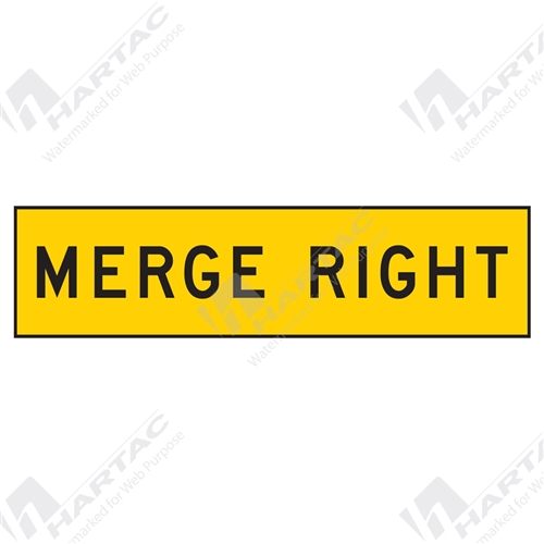 1200*300 Traff Corflute Ref CL1 Merge Right Black on Yellow (POA)