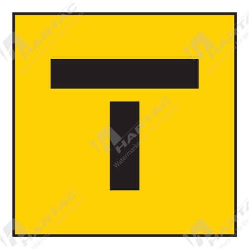600*600 Traff Corflute Ref CL1 Black on Yellow Lane Status No Through Road
