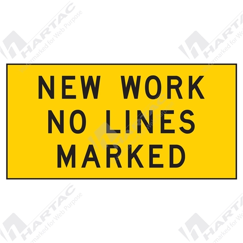 1200*600 Traff Corflute Ref CL1 New Work No Lines Marked Black on Yellow