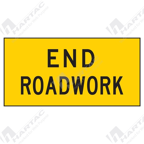 1200*600 Traff Corflute Ref CL1 Black on Yellow End Roadwork