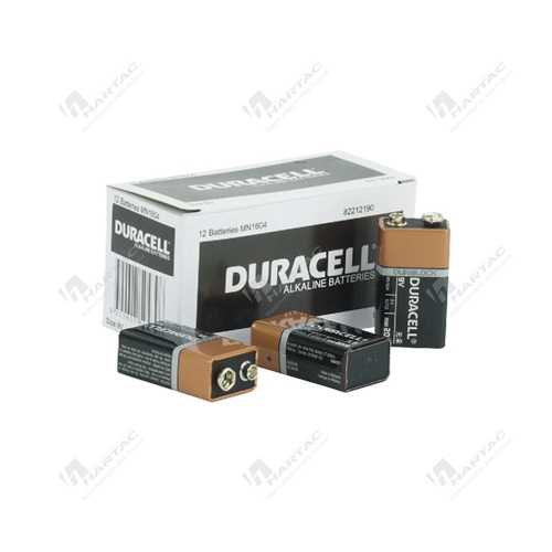 Duracell 9V Size Batteries Alkaline Manganese Dioxide Pack of 12