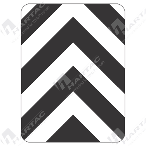 450*600 Traff Alum Ref CL1 Divisional Hazard Marker Black on White
