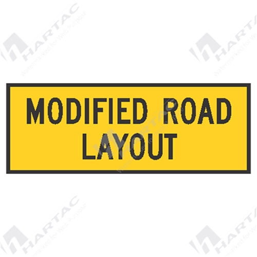 1200*450 Traff Box Edge Frame Modified Road Layout Black on Yellow (POA)