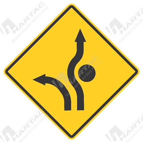 750*750 Traff Alum Ref CL1 Dual Lane Roundabout (3 Legs) Black on Yellow