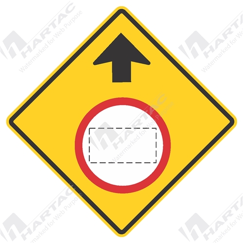 750*750 Traff Alum Ref CL1 Speed Restriction Ahead (Cust) Black, Red & White on Yellow