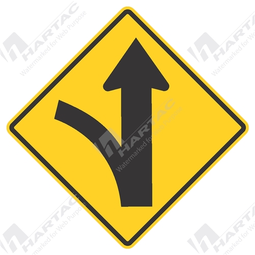 900*900 Traff Alum Ref CL1 Major Road, Major Curved Side Road Left Black on Yellow