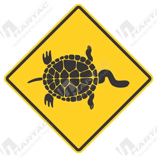 900*900 Traff Alum Ref CL1 Long Necked Tortoises Black on Yellow
