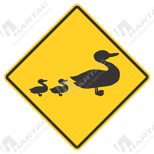 900*900 Traff Alum Ref CL1 Ducks Black on Yellow