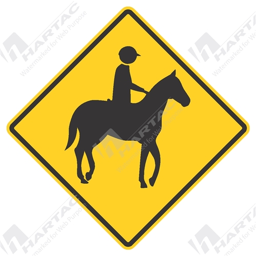 750*750 Traff Alum Ref CL1 Horse Riders Black on Yellow
