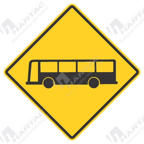 750*750 Traff Alum Ref CL1 Buses Picto Black on Yellow