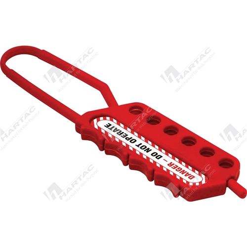 Non Conductive Nylon Hasp Red 6 Holes 6mm Shackle Thickness 80mm Clearance