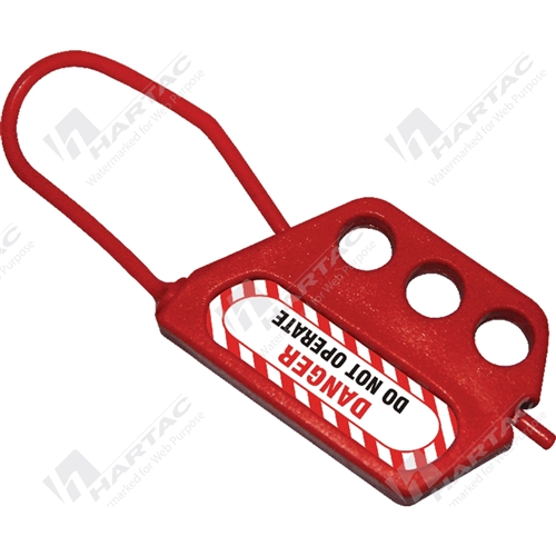 Non Conductive Nylon Hasp Red 3 Holes 3mm Shackle Thickness 45mm Clearance