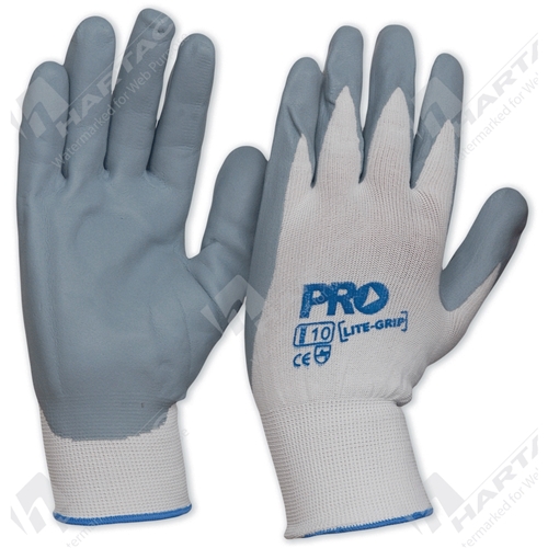 Lite-Grip Nitrile Foam Coated Gloves Size 8 (pack 12 pairs)