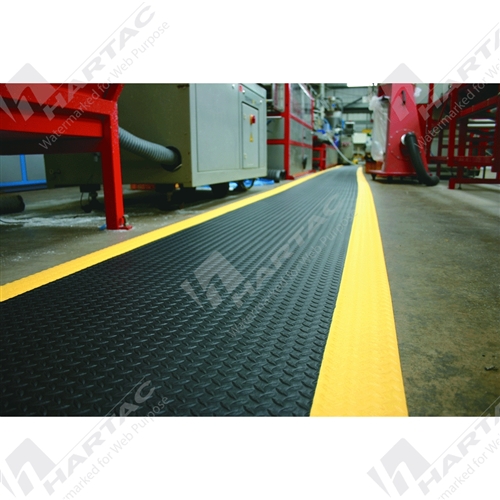 Diamond Plate Classic Matting Foam Laminates Black with Yellow Edges 1500*900*18mm
