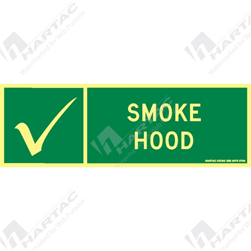 300*100mm - Marine Poly Smoke Hood Green on Luminous